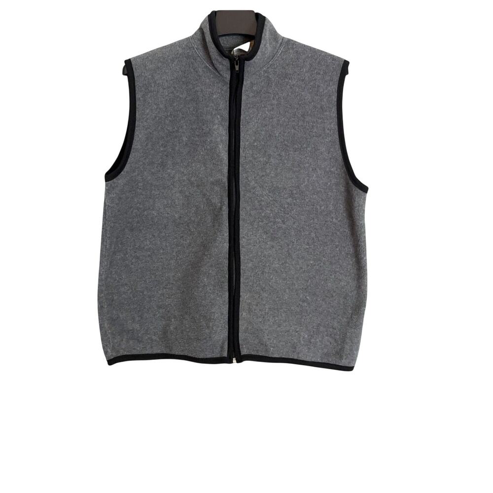 Vintage Fleece Vest Womens Size L Grey Full Zip Gorpcore Hiking Cozy Cabincore